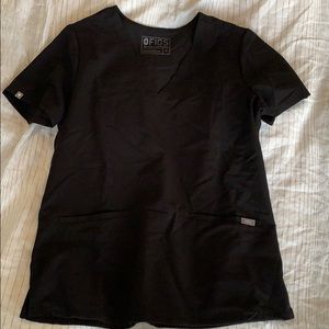 Figs Casma Scrub Top - Black